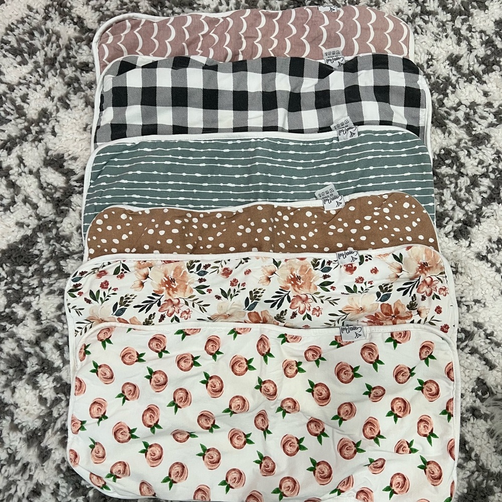 Copper pearl burp rags